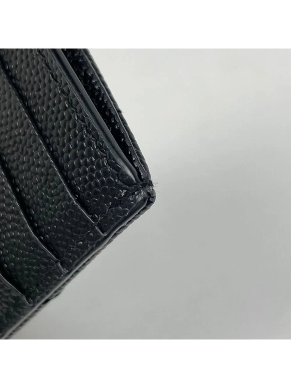 Saint Laurent Monogram Lambskin Fragment Zip Card Case Leather Black - Picture 3 of 7
